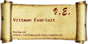 Vittman Evariszt névjegykártya